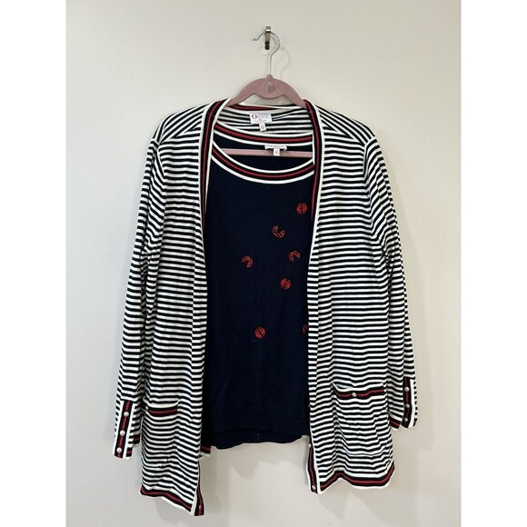 Talbots NWT Women’s 2X Petite Oprah Magazine Top, Sweater & Clutch Set Ladybug - Picture 2 of 16